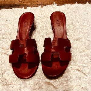 Hermes Oran heeled mule sandals